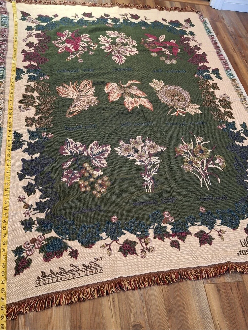 Vtg Bob Timberlake Home Collection Old Salem Floral Tree Tapestry Throw Blanket